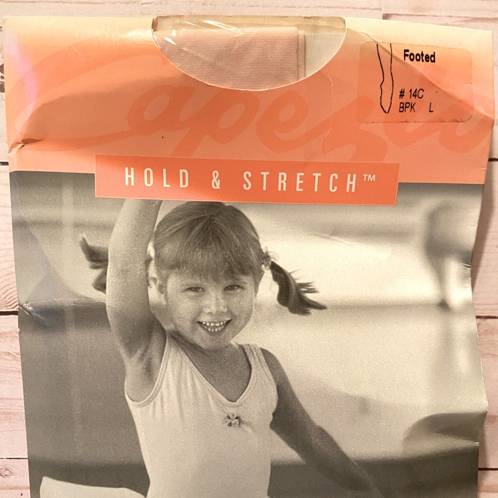 Capezio Girls footed tights ballet pink size Large